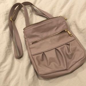 Crossbody bag, lilac and gold